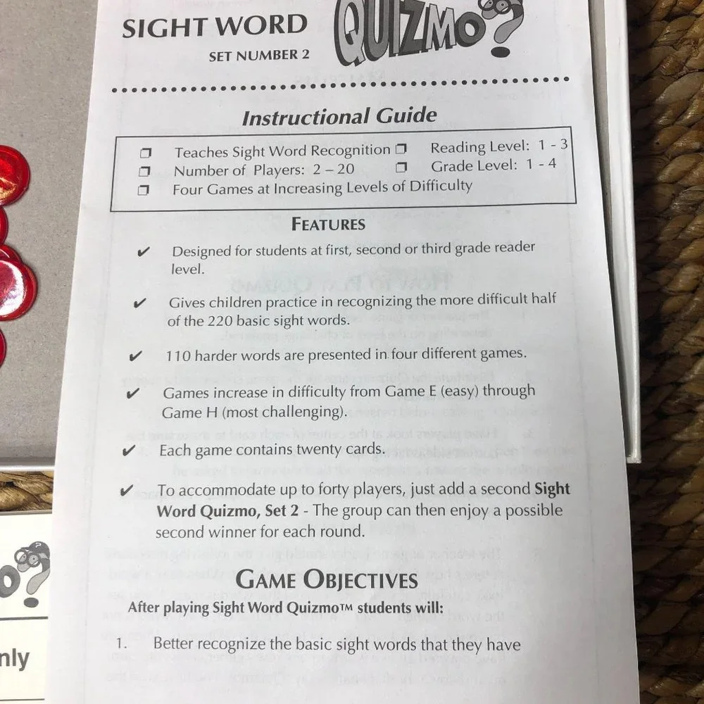 Quizmo 4 Games‎ in 1 – Sight Word Set 2